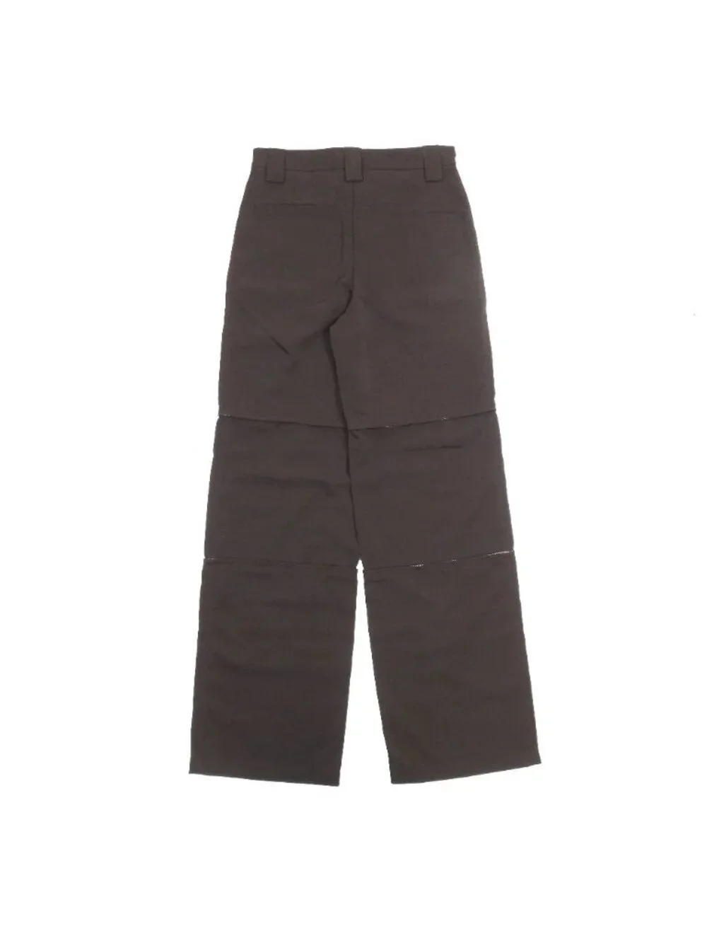 Hermes Zip Design 2-Way Nylon Wide Pants Dark Brown 36